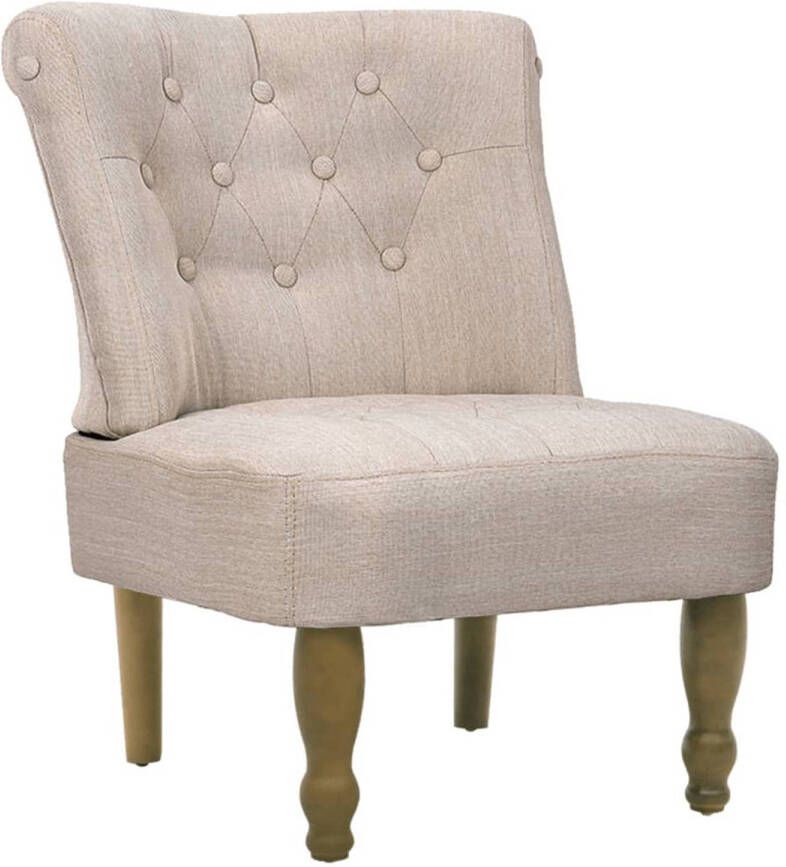 VidaXL Franse stoel crème stof - Foto 1