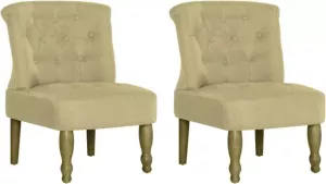 VidaXL Franse stoelen 2 st stof groen
