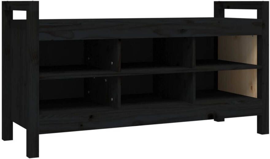 VidaXL -Halbankje-110x40x60-cm-massief-grenenhout-zwart