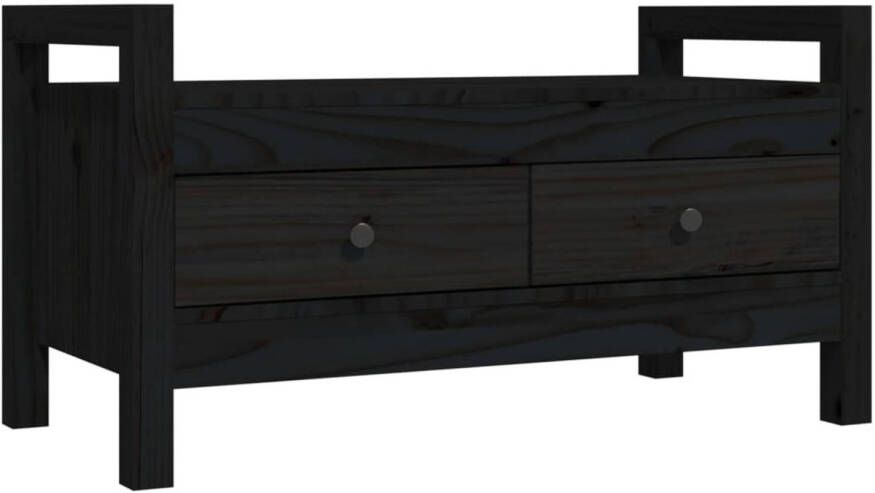 VidaXL -Halbankje-80x40x43-cm-massief-grenenhout-zwart