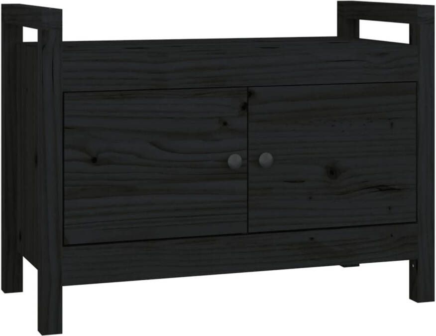 VidaXL -Halbankje-80x40x60-cm-massief-grenenhout-zwart
