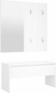 VidaXL -Halmeubelset-bewerkt-hout-wit
