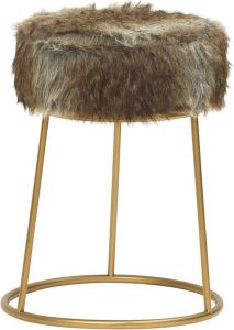 VIDAXL Hocker rond pluche meerkleurig