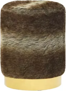 VIDAXL Hocker rond pluche meerkleurig