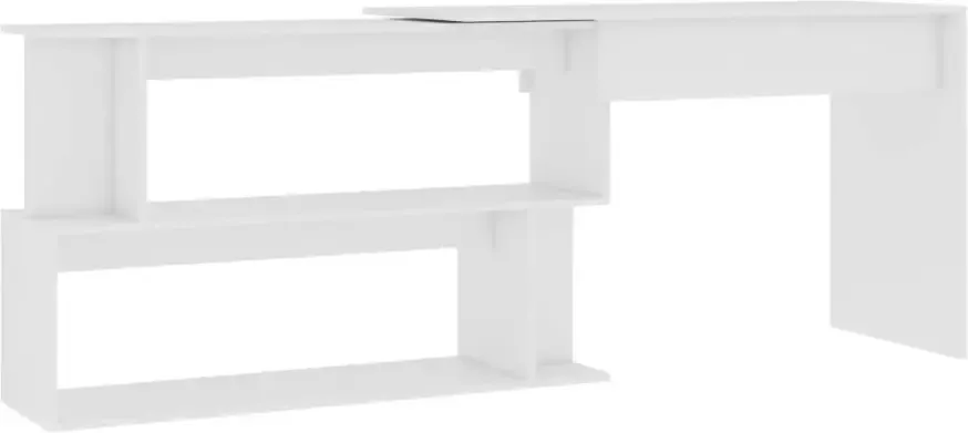 VidaXL Hoekbureau 200x50x76 Cm Bewerkt Hout Wit