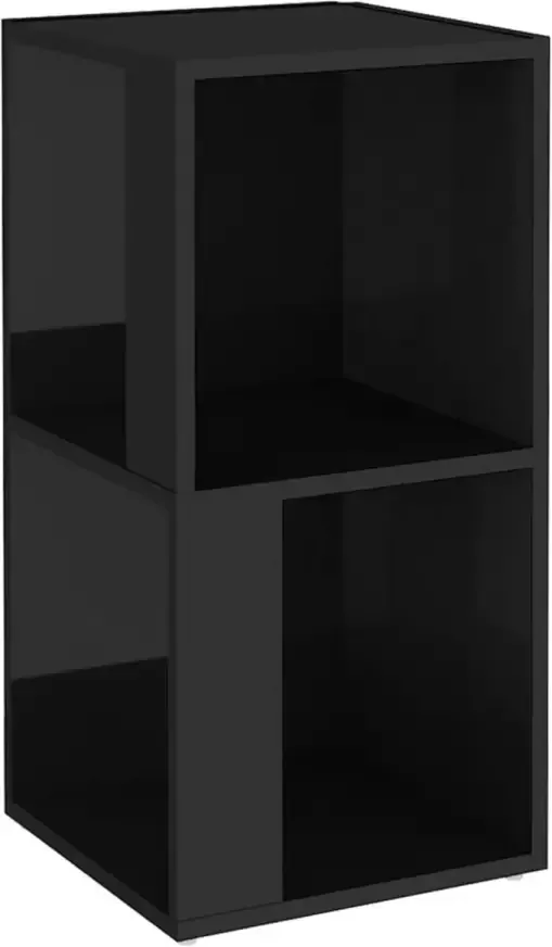 VidaXL Hoekkast 33x33x67 cm spaanplaat hoogglans zwart