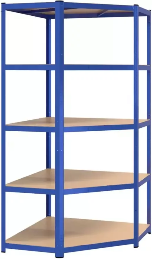 VidaXL Hoekrek 5-laags staal & bewerkt hout antracietkleurig