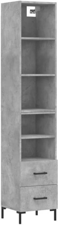 VidaXL -Hoge-kast-34 5x34x180-cm-bewerkt-hout-betongrijs - Foto 1
