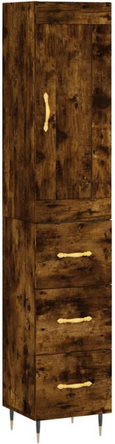 VidaXL -Hoge-kast-34 5x34x180-cm-bewerkt-hout-gerookt-eikenkleurig