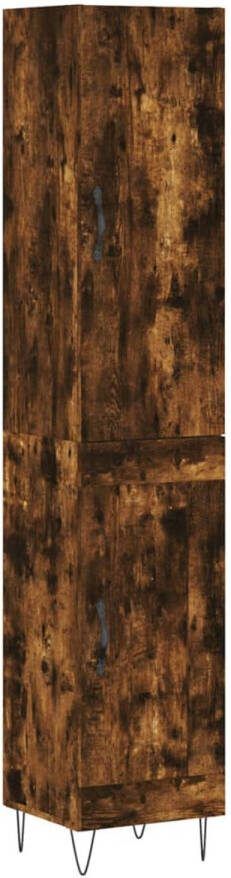 VidaXL -Hoge-kast-34 5x34x180-cm-bewerkt-hout-gerookt-eikenkleurig - Foto 2