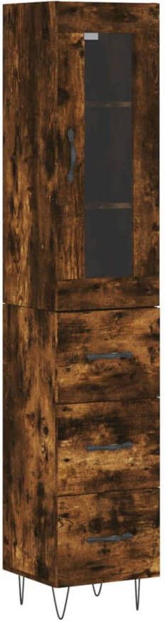 VidaXL -Hoge-kast-34 5x34x180-cm-bewerkt-hout-gerookt-eikenkleurig - Foto 2