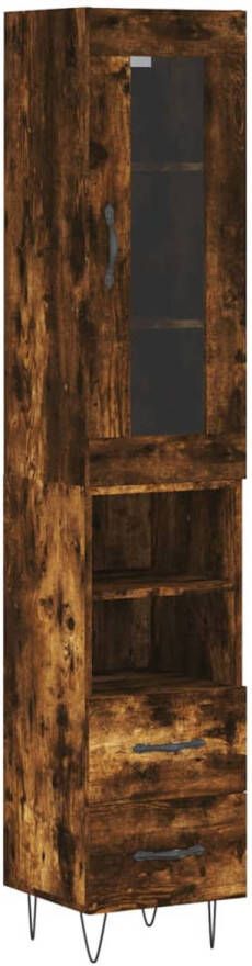 VidaXL -Hoge-kast-34 5x34x180-cm-bewerkt-hout-gerookt-eikenkleurig