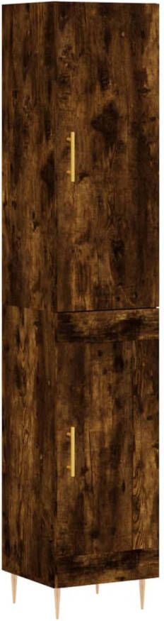 VidaXL -Hoge-kast-34 5x34x180-cm-bewerkt-hout-gerookt-eikenkleurig - Foto 2
