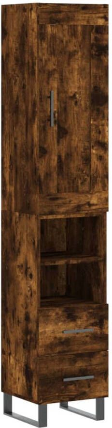 VidaXL -Hoge-kast-34 5x34x180-cm-bewerkt-hout-gerookt-eikenkleurig