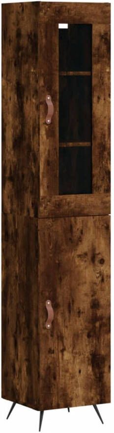 VidaXL -Hoge-kast-34 5x34x180-cm-bewerkt-hout-gerookt-eikenkleurig - Foto 2