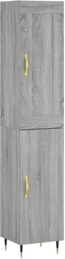VidaXL -Hoge-kast-34 5x34x180-cm-bewerkt-hout-grijs-sonoma-eikenkleurig - Foto 1