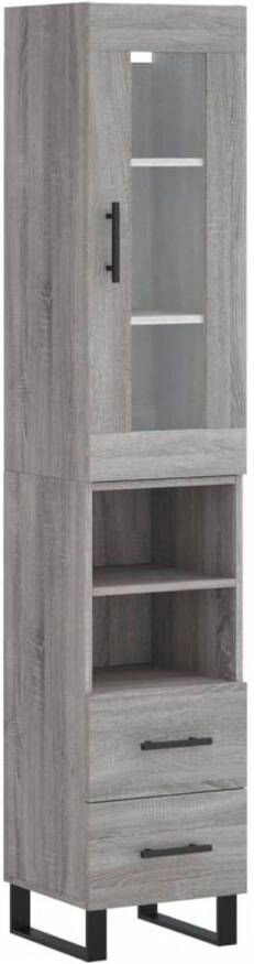 VidaXL -Hoge-kast-34 5x34x180-cm-bewerkt-hout-grijs-sonoma-eikenkleurig - Foto 1