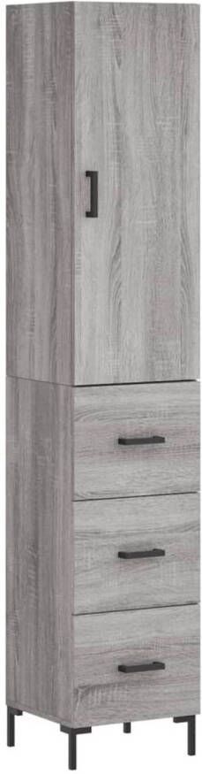 VidaXL -Hoge-kast-34 5x34x180-cm-bewerkt-hout-grijs-sonoma-eikenkleurig - Foto 2