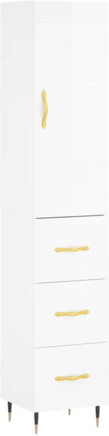 VidaXL -Hoge-kast-34 5x34x180-cm-bewerkt-hout-hoogglans-wit
