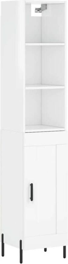 VidaXL -Hoge-kast-34 5x34x180-cm-bewerkt-hout-hoogglans-wit - Foto 2