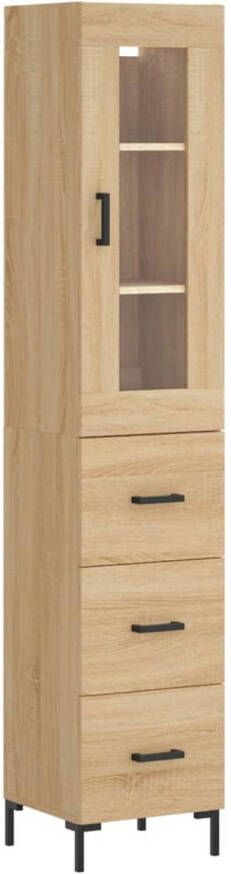 VidaXL -Hoge-kast-34 5x34x180-cm-bewerkt-hout-sonoma-eikenkleurig - Foto 3