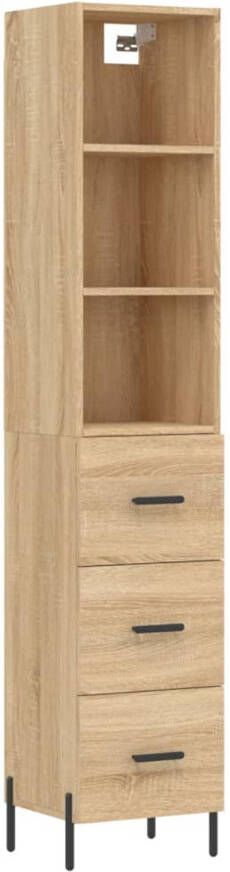 VidaXL -Hoge-kast-34 5x34x180-cm-bewerkt-hout-sonoma-eikenkleurig - Foto 2