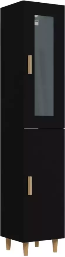 VidaXL Hoge kast 34 5x34x180 cm bewerkt hout zwart