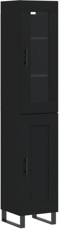 VidaXL -Hoge-kast-34 5x34x180-cm-bewerkt-hout-zwart - Foto 1