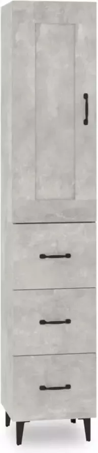 VidaXL Hoge kast 35x34x180 cm bewerkt hout betongrijs - Foto 2