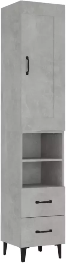 VidaXL Hoge kast 35x34x180 cm bewerkt hout betongrijs