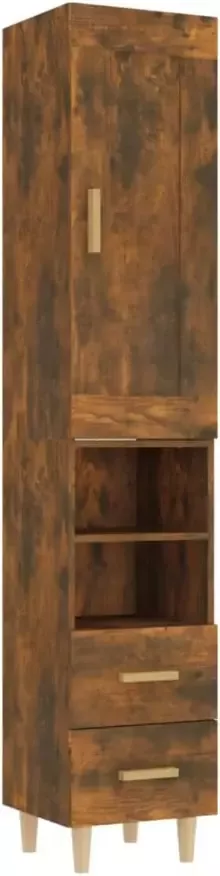 VidaXL Hoge kast 35x34x180 cm bewerkt hout gerookt eikenkleurig