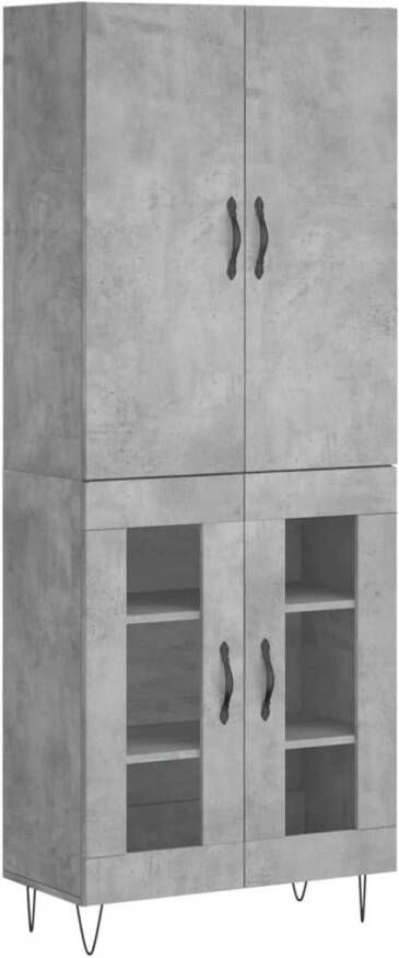 VidaXL -Hoge-kast-69 5x34x180-cm-bewerkt-hout-betongrijs - Foto 2
