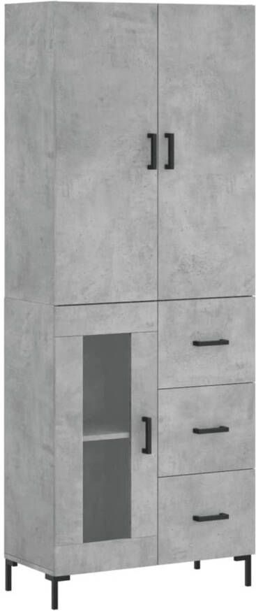 VidaXL -Hoge-kast-69 5x34x180-cm-bewerkt-hout-betongrijs - Foto 3