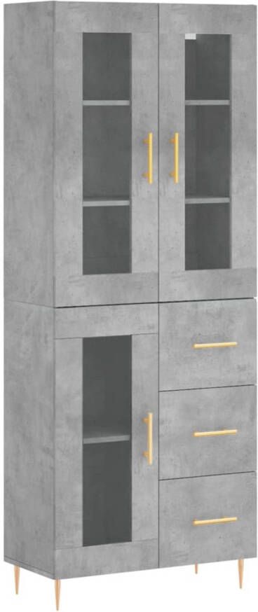 VidaXL -Hoge-kast-69 5x34x180-cm-bewerkt-hout-betongrijs - Foto 1