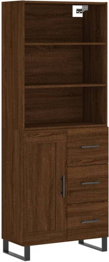 VidaXL -Hoge-kast-69 5x34x180-cm-bewerkt-hout-bruineikenkleurig