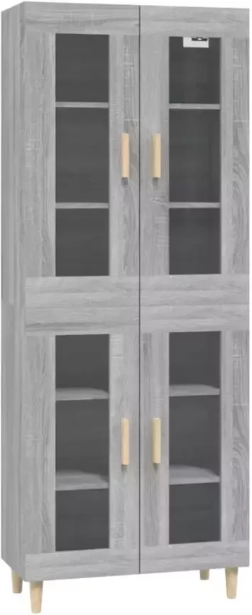 VidaXL Hoge kast 69 5x34x180 cm bewerkt hout grijs sonoma eikenkleurig