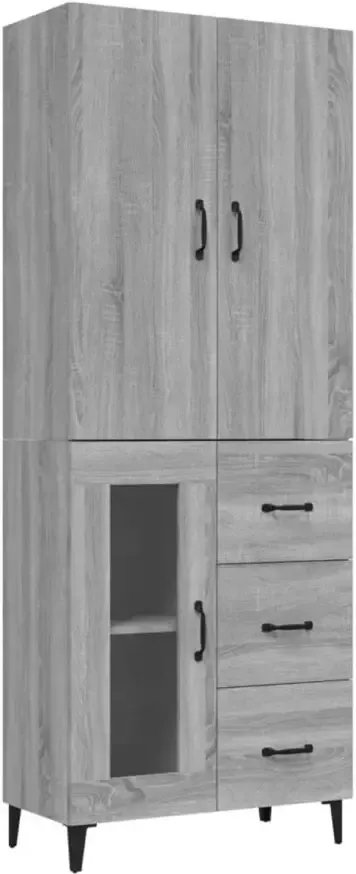 VidaXL Hoge kast 69 5x34x180 cm bewerkt hout grijs sonoma eikenkleurig - Foto 5