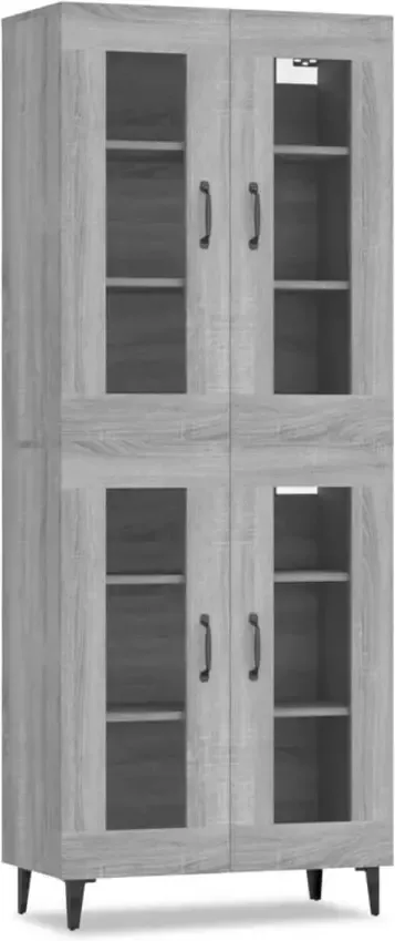 VidaXL Hoge kast 69 5x34x180 cm bewerkt hout grijs sonoma eikenkleurig - Foto 4