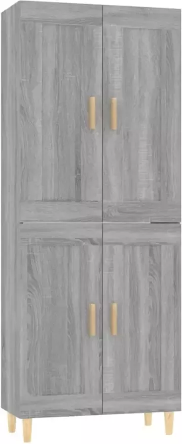 VidaXL Hoge kast 69 5x34x180 cm bewerkt hout grijs sonoma eikenkleurig - Foto 2