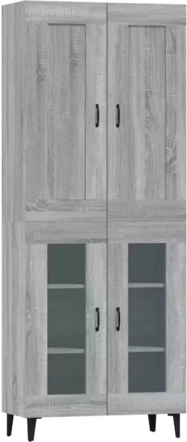 VidaXL Hoge kast 69 5x34x180 cm bewerkt hout grijs sonoma eikenkleurig - Foto 2