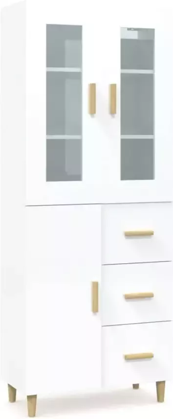 VidaXL Hoge kast 69 5x34x180 cm bewerkt hout hoogglans wit - Foto 4