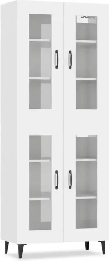 VidaXL Hoge kast 69.5x34x180 cm bewerkt hout hoogglans wit - Foto 2