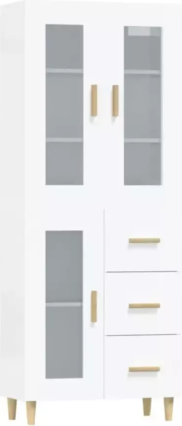 VidaXL Hoge kast 69 5x34x180 cm bewerkt hout hoogglans wit - Foto 2