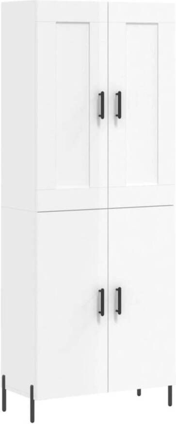 VidaXL -Hoge-kast-69 5x34x180-cm-bewerkt-hout-hoogglans-wit - Foto 2
