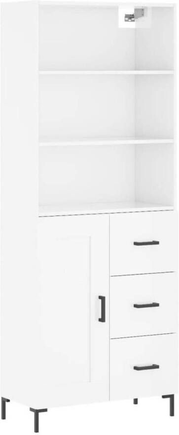 VidaXL -Hoge-kast-69 5x34x180-cm-bewerkt-hout-hoogglans-wit - Foto 2