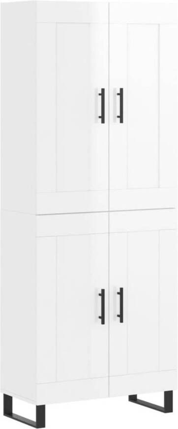 VidaXL -Hoge-kast-69 5x34x180-cm-bewerkt-hout-hoogglans-wit