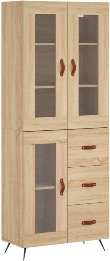 VidaXL -Hoge-kast-69 5x34x180-cm-bewerkt-hout-sonoma-eikenkleurig