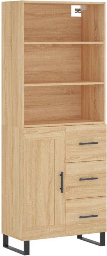 VidaXL -Hoge-kast-69 5x34x180-cm-bewerkt-hout-sonoma-eikenkleurig