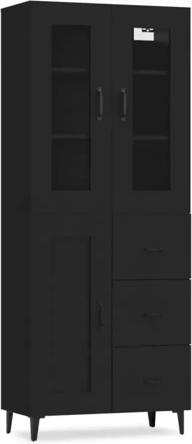 VidaXL Hoge kast 69.5x34x180 cm bewerkt hout zwart