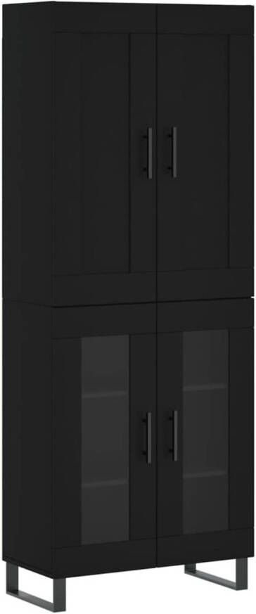 VidaXL -Hoge-kast-69 5x34x180-cm-bewerkt-hout-zwart